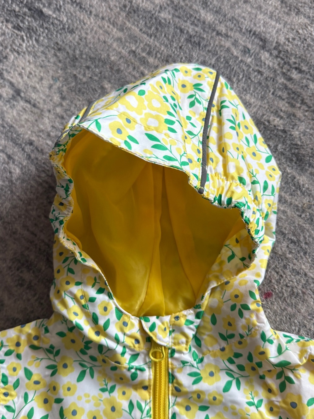 Kids Floral Hooded Raincoat in Yellow - Unbranded - Picture 8 of 10
